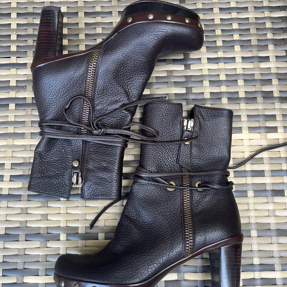NEW Stuart Weitzman Rhapsody” clogs studded mid moto sexy boots size 6 …